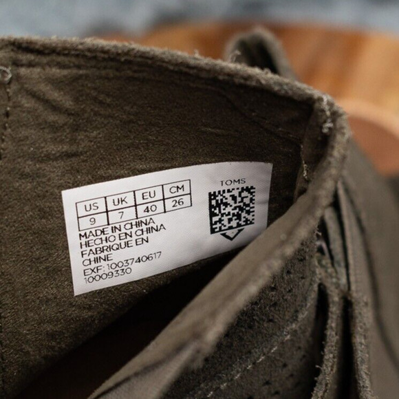 TOMS Women's Majorca Boots Size 9 Block Heel Open Toe Olive Green Suede Boho - Picture 6 of 7